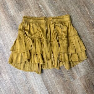 Chic Mustard Tiered Skirt